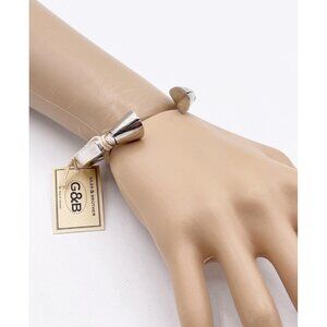 NWT Giles & Brother G&B Le Beau 5 Silver Tone Pied-De-Biche Hooves Cuff Bracelet